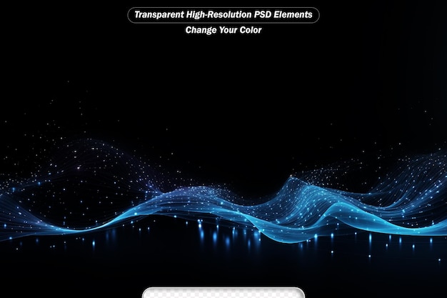 PSD psd blue glowing waves on a transparent background