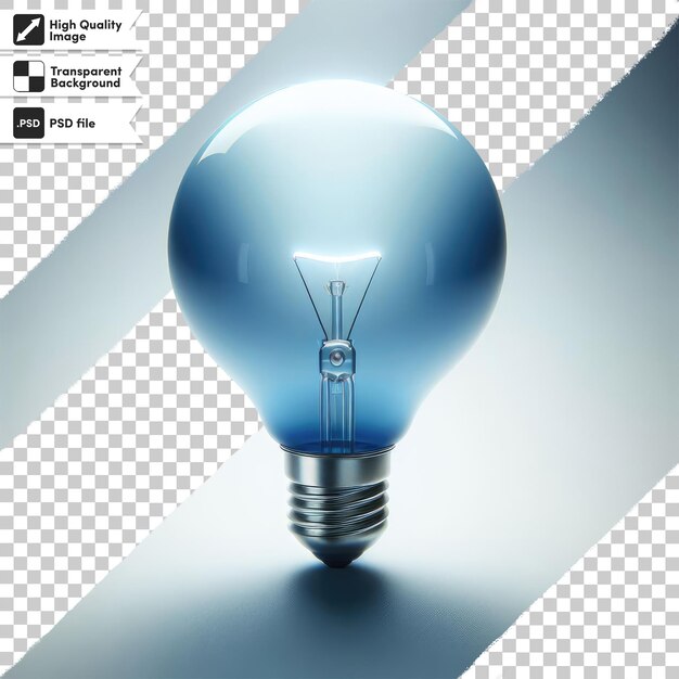 PSD psd blue light bulb on transparent background