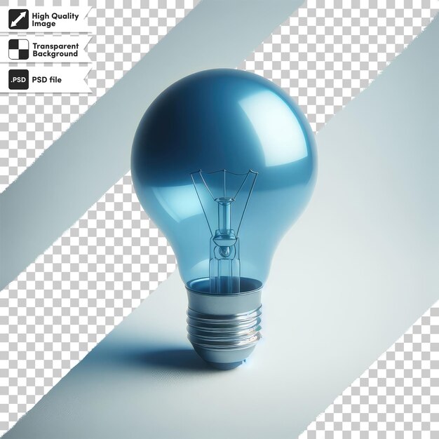 PSD psd blue light bulb on transparent background