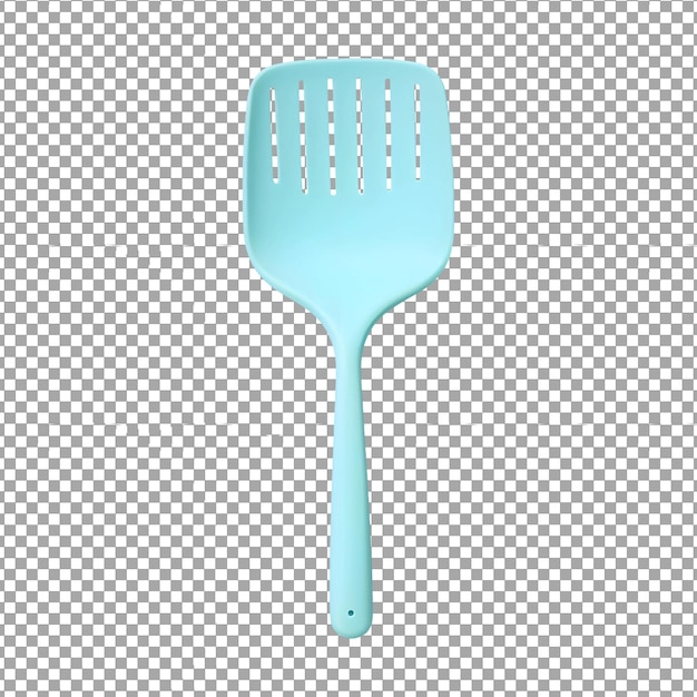 Psd blue plastic spatula isolated on transparent background