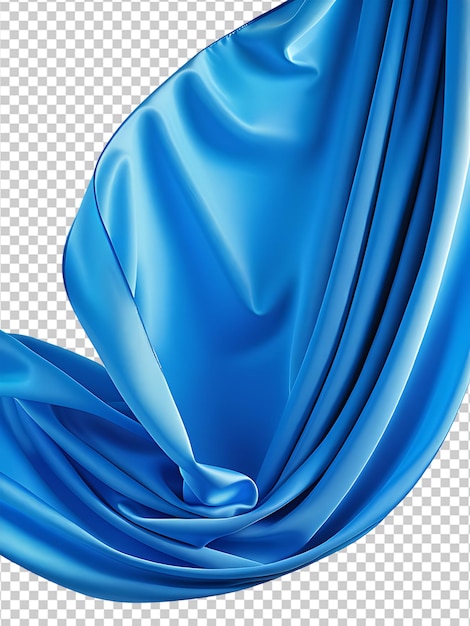 Psd blue silk flying isolated premium png on transparent background