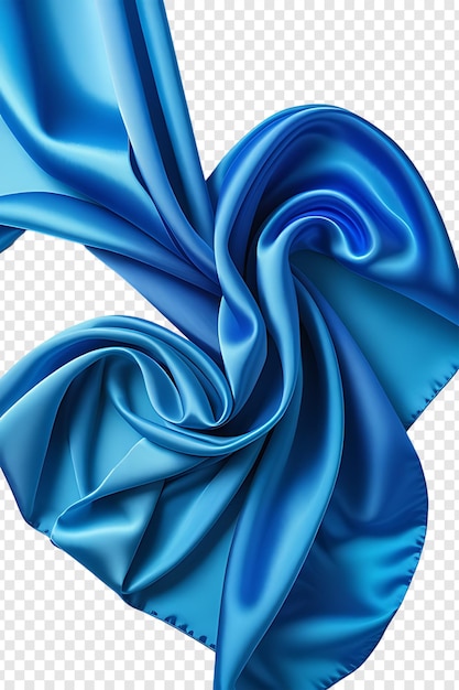 PSD psd blue silk flying isolated premium png on transparent background