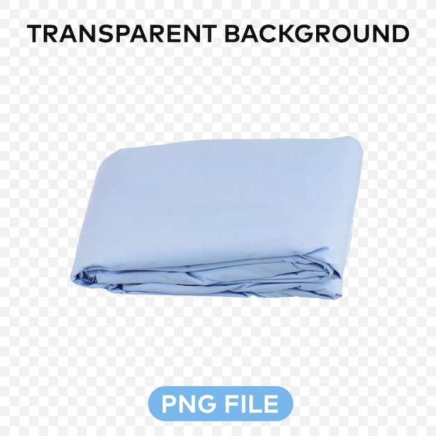 PSD Blue silk towel on transparent background