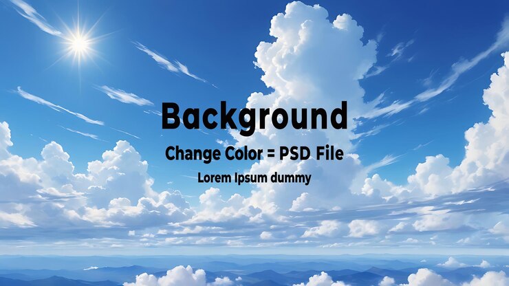 PSD psd blue sky background with clouds weather summer cloudscape white day atmosphere