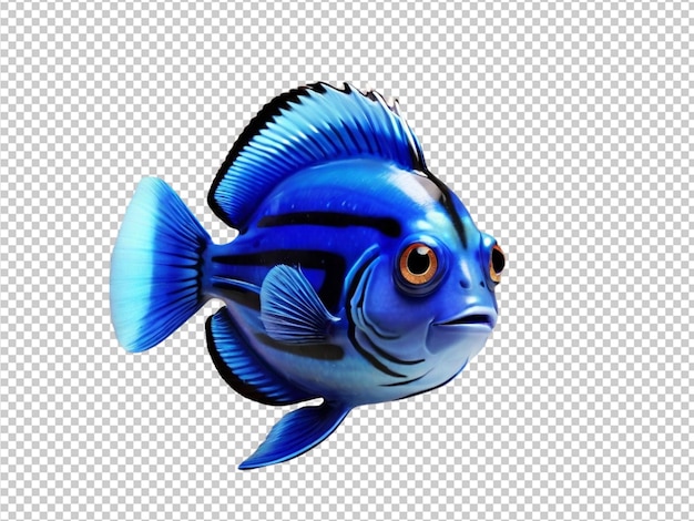 PSD psd of a blue tang fish on transparent background