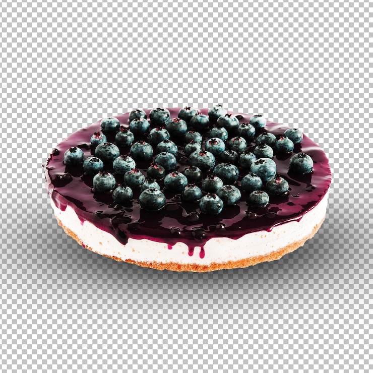 PSD psd blueberry tart, cake isolated on alpha layer