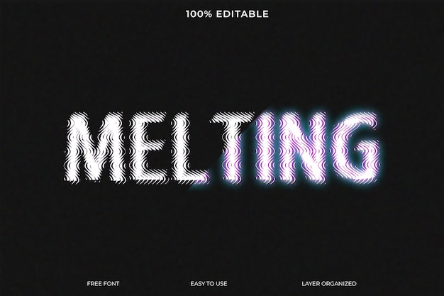 PSD psd blurry melt font style effect