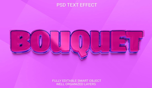 PSD boeket bewerkbare tekst-effect