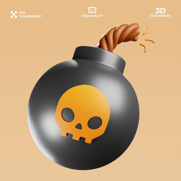 PSD 폭탄 3D 일러스트레이션
