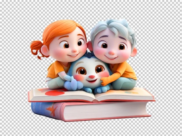 PSD psd book character parade ilustracja png na przezroczystej