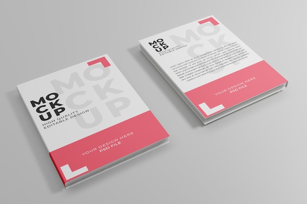 PSD book hardcover magazine cover mockup