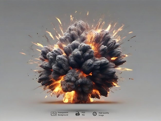 PSD psd boom explosion or blast on transparent background