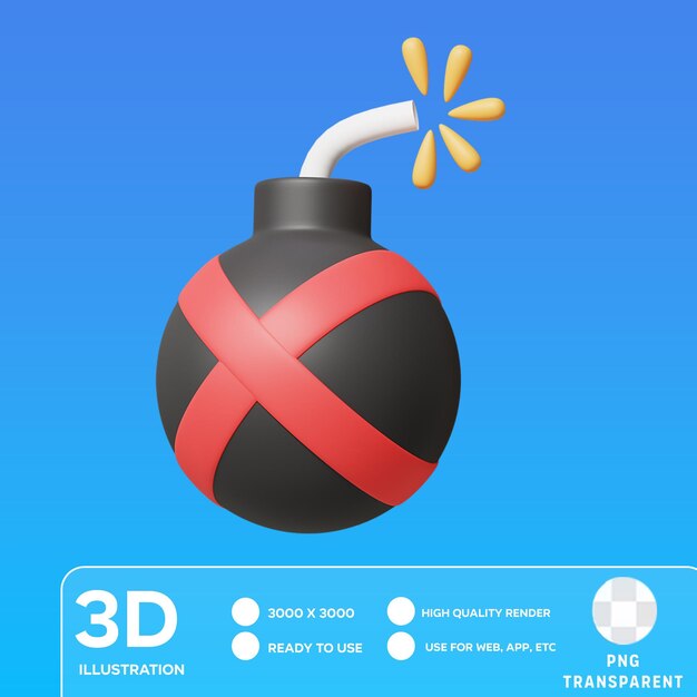 Psd boomb prank 3d illustration