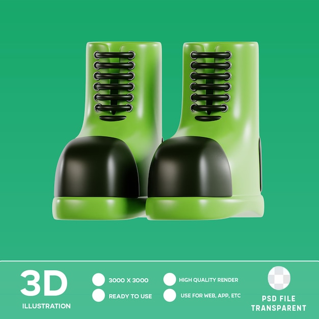 PSD Boots leger 3D illustratie