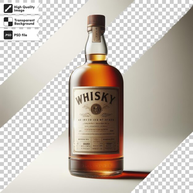 PSD psd bottle of alcohol whiskey on transparent background