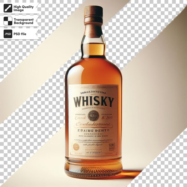 PSD psd bottle of alcohol whiskey on transparent background