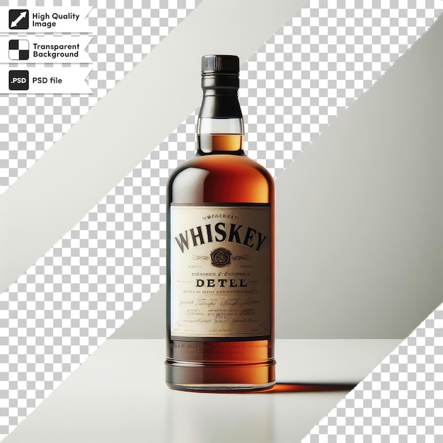 PSD psd bottle of alcohol whiskey on transparent background