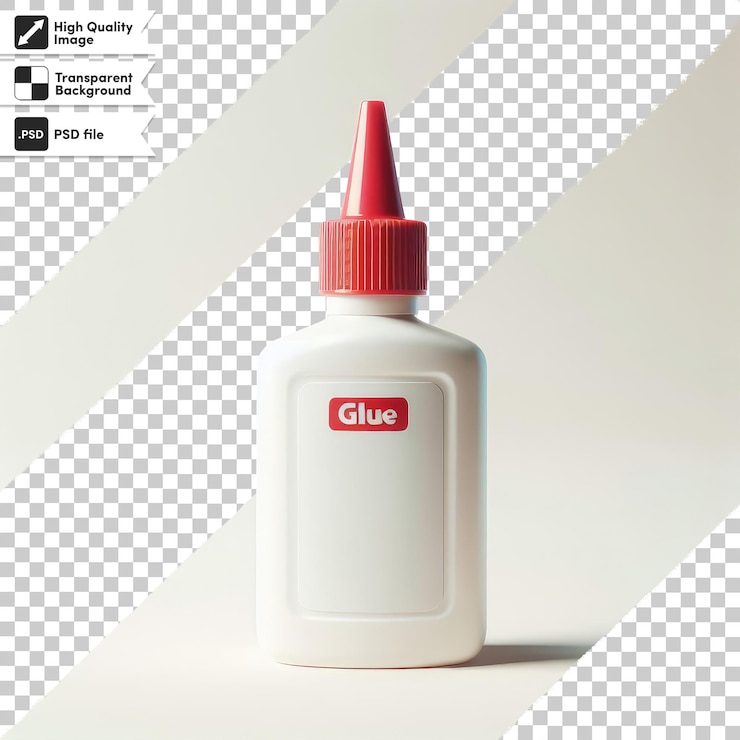 PSD psd bottle of glue on transparent background with editable mask layer