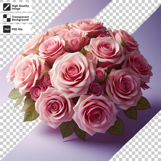 Psd bouquet of flowers on transparent background