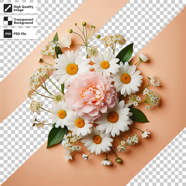 PSD psd bouquet of flowers on transparent background