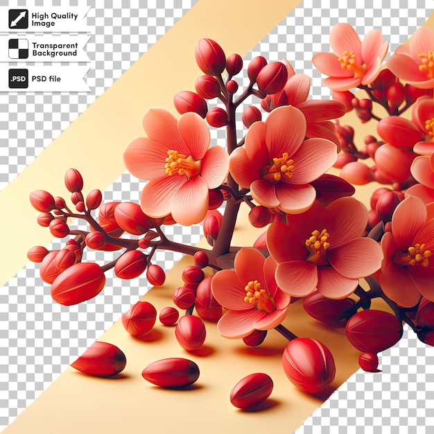 PSD psd bouquet of flowers on transparent background