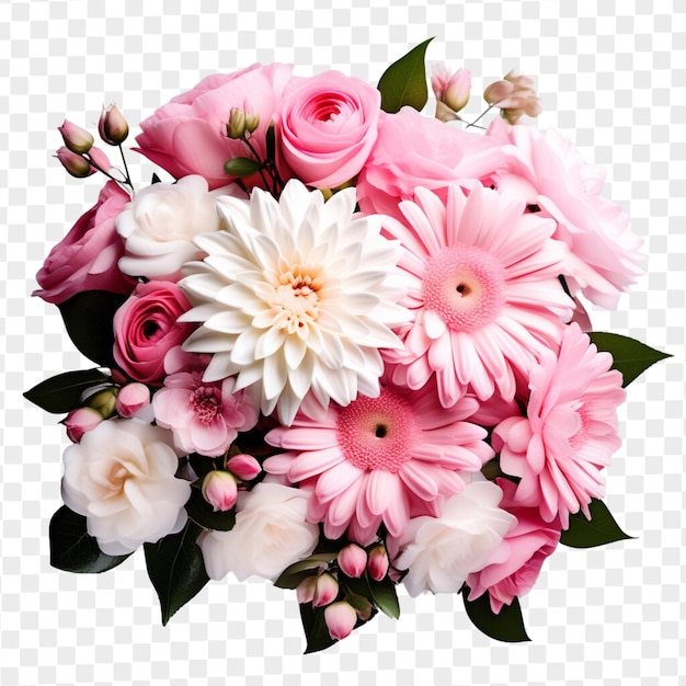 PSD psd 장미와 분홍색 꽃의 꽃줄이 분리되어 있습니다.