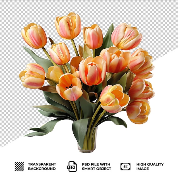 PSD psd a bouquet of roses isolated on transparent background