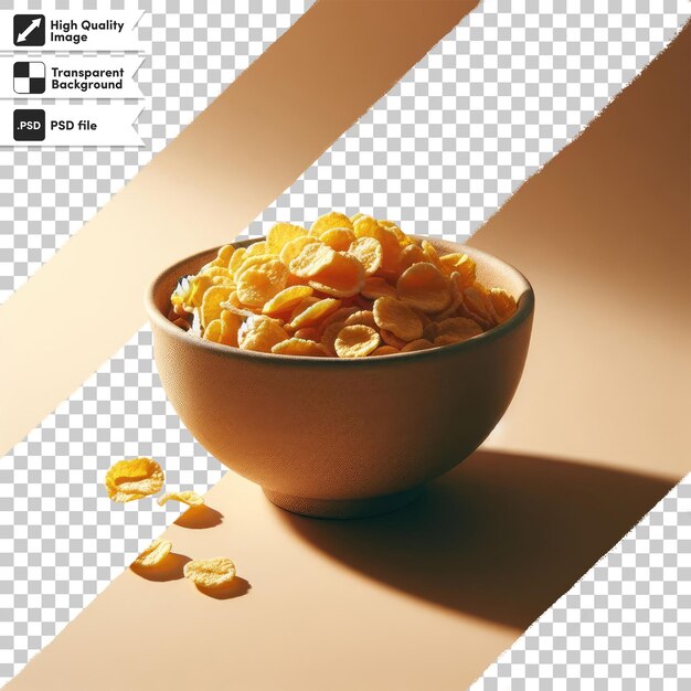 PSD psd bowl of cereal with milk on transparent background