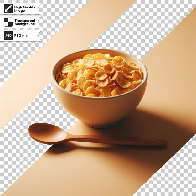 PSD psd bowl of cereal with milk on transparent background