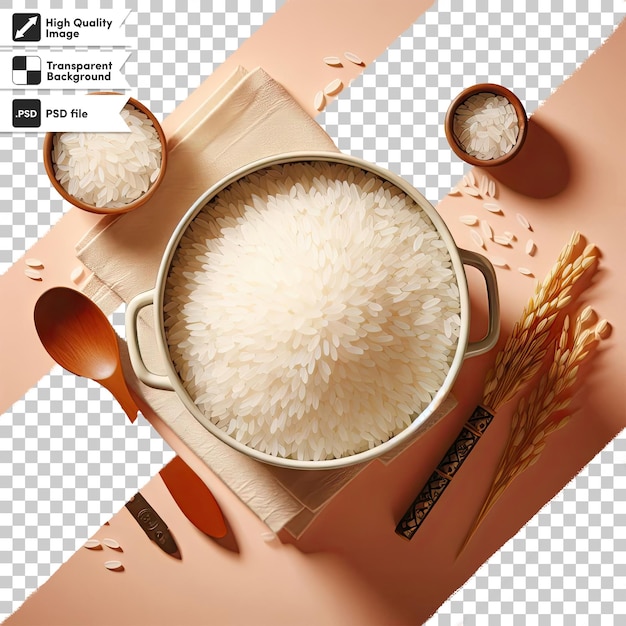 PSD psd bowl of rice on transparent background