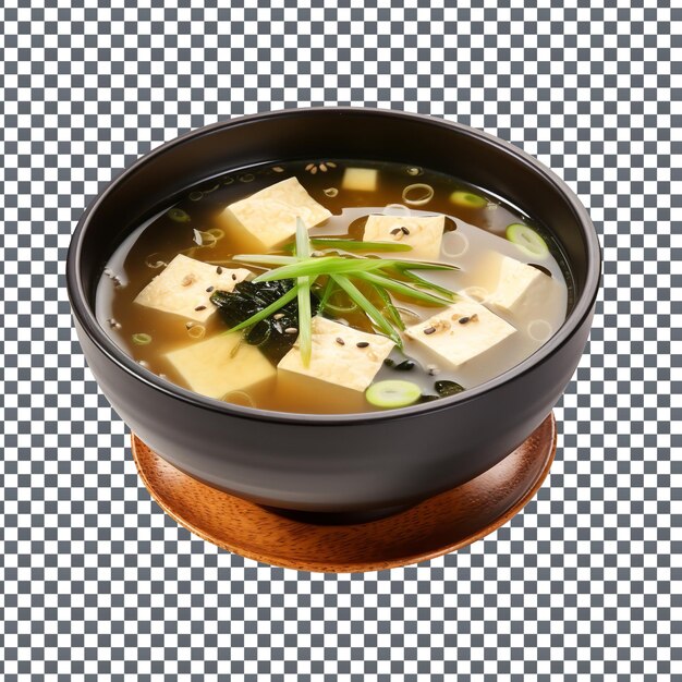 PSD psd bowl of tofu soup isolated on transparent background