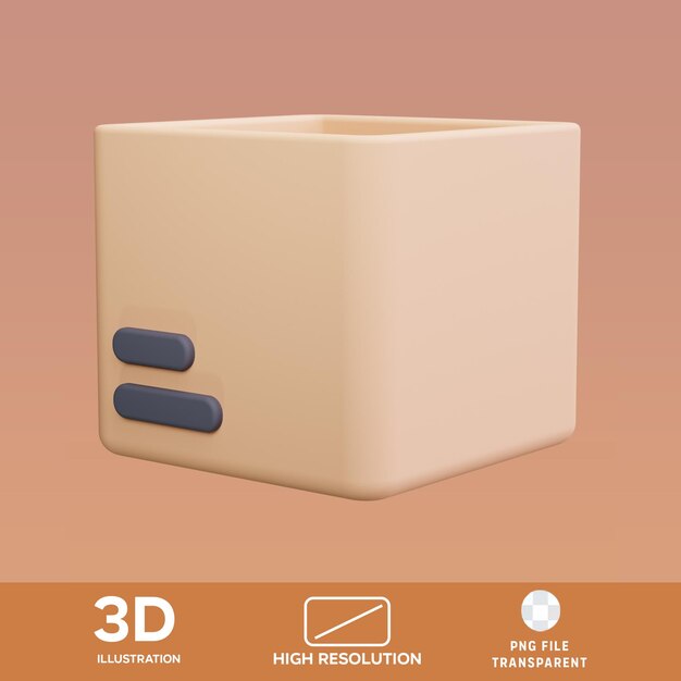 Иллюстрация 3D-пакета PSD-коробки