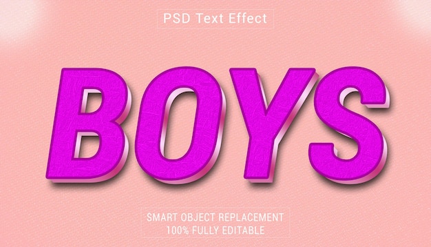 Psd boys logo text style effect