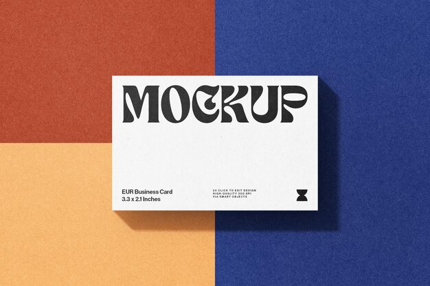 PSD ブランド EUR ビジネスカードモックアップテンプレートデザイン