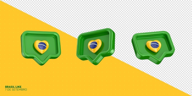 PSD Braziliaanse vlag in het soort icoonformaat in 3D realistische weergave