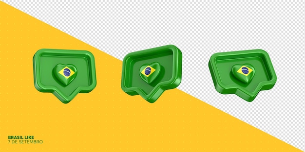 PSD psd braziliaanse vlag in het soort icoonformaat in 3d realistische weergave