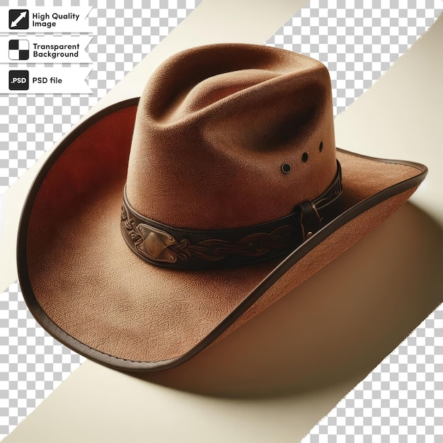 PSD psd brązowy kapelusz kowbojowy na przezroczystym tle z edytowalną warstwą maski
