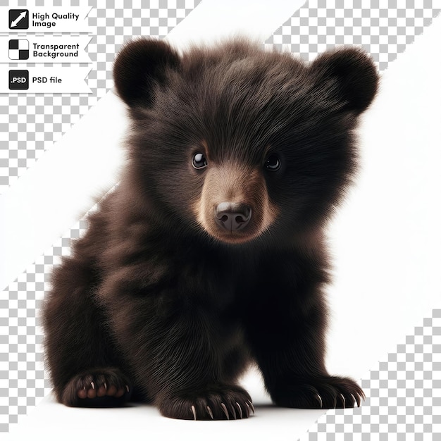 PSD psd brązowy niedźwiedź izolowany na przezroczystym tle
