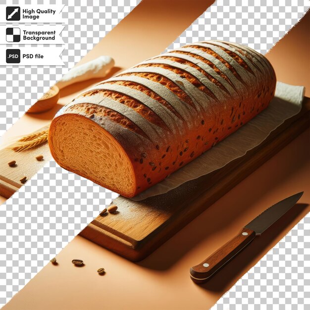 Psd bread on table on transparent background