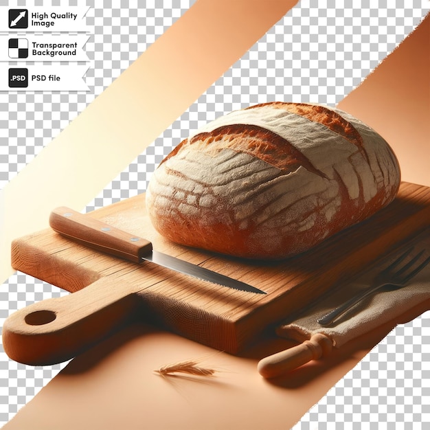 PSD psd bread on table on transparent background