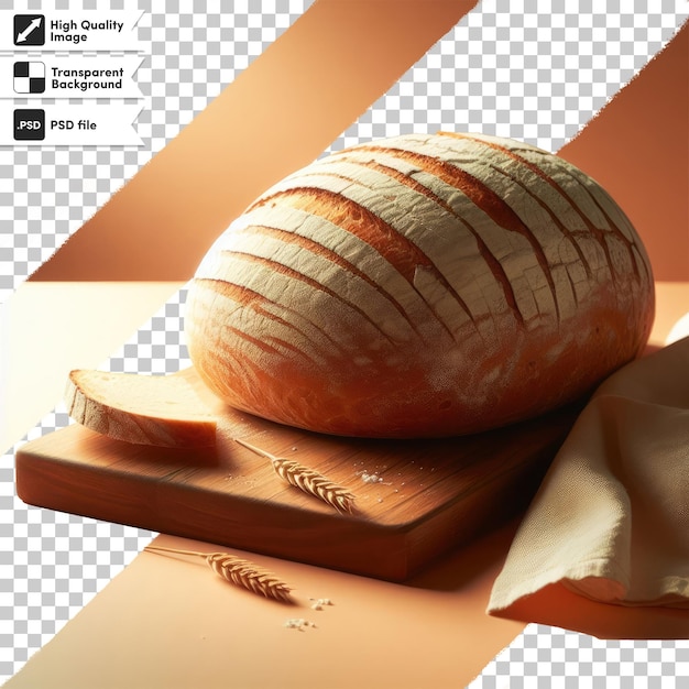 Psd bread on table on transparent background