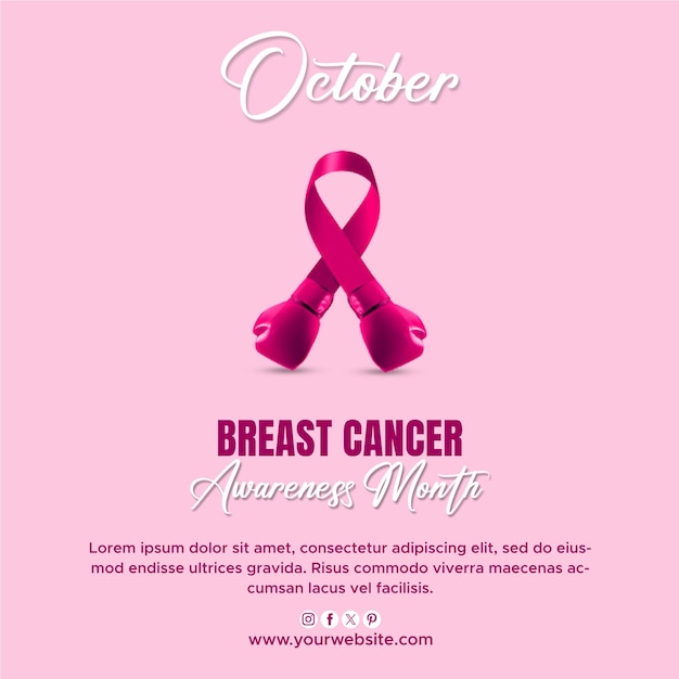 PSD psd breast cancer awareness month social media post-sjabloon