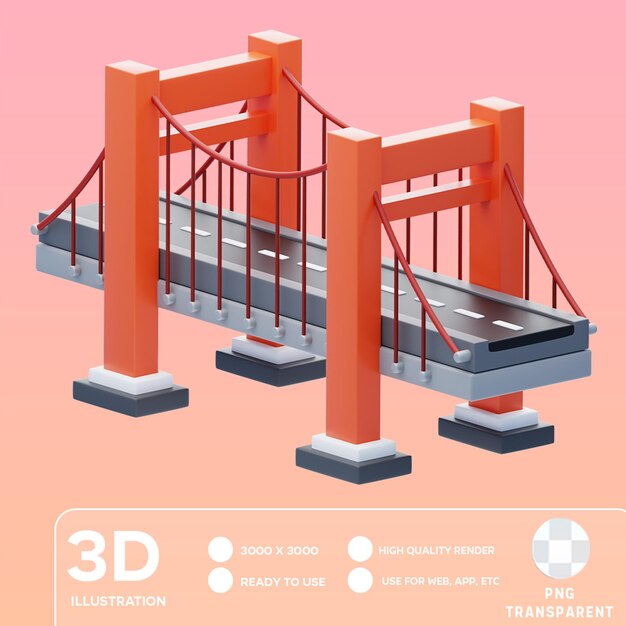 PSD psd bridge 3d-illustratie