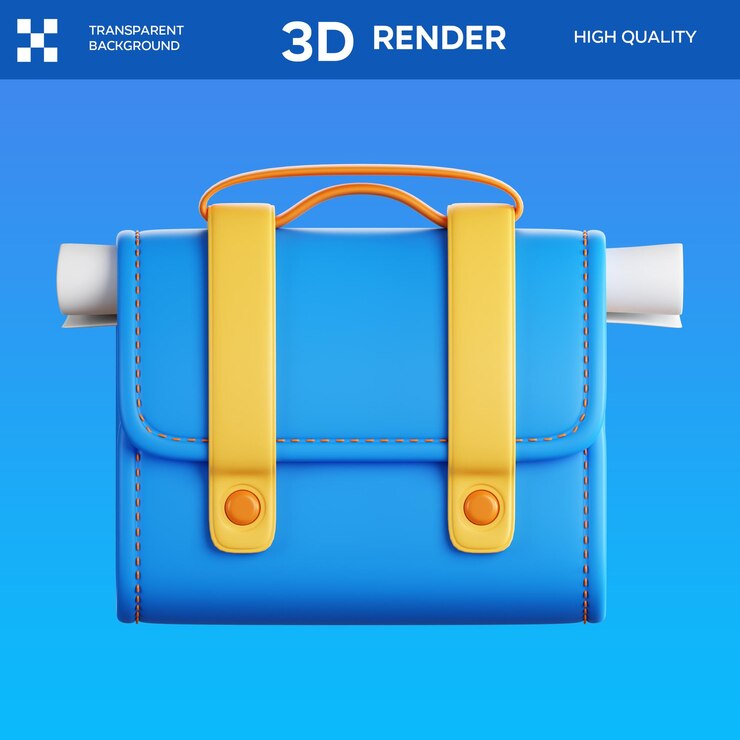 PSD psd briefcase 3d illustration
