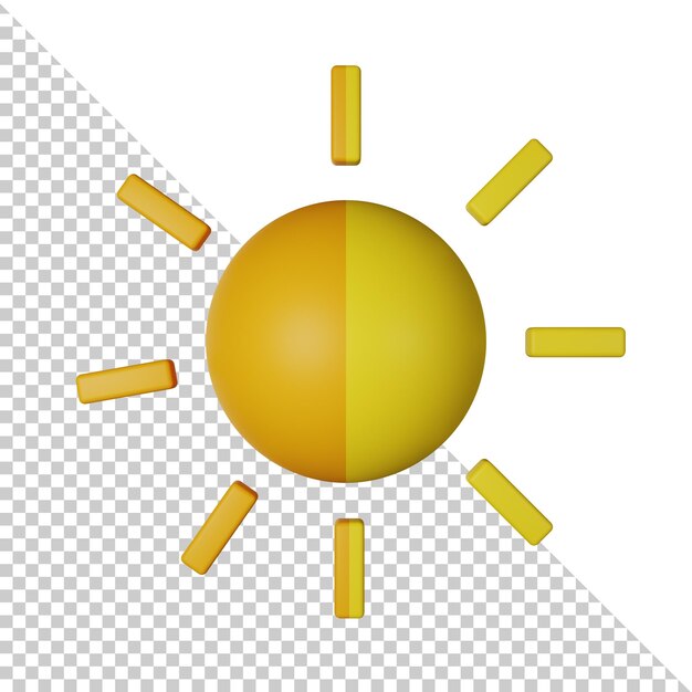 PSD illustrazione dell'icona 3d della luminosità psd