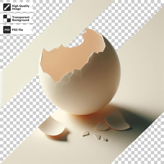 PSD psd broken egg shell on transparent background with editable mask layer