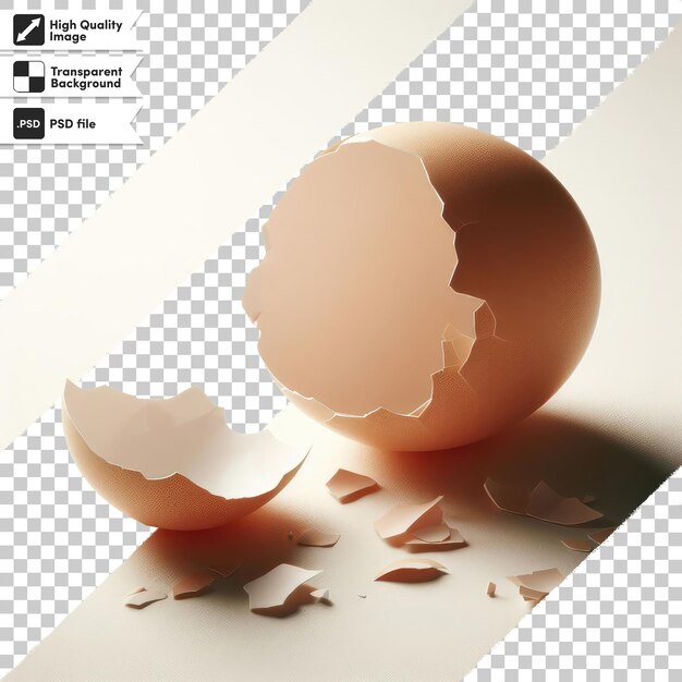 PSD psd broken egg shell on transparent background with editable mask layer