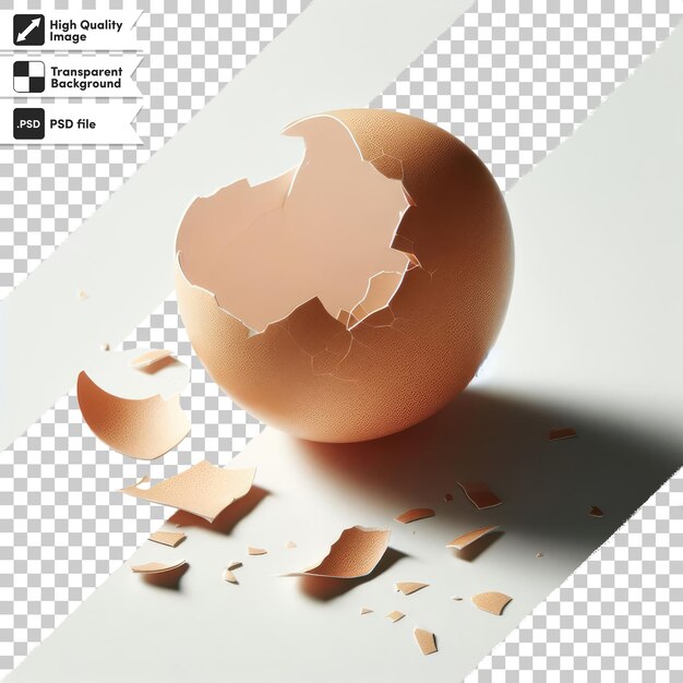 PSD psd broken egg shell on transparent background with editable mask layer