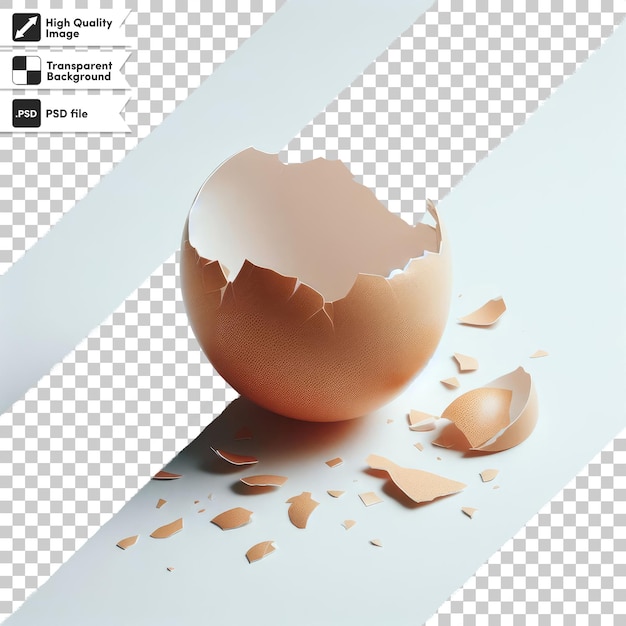 PSD psd broken egg shell on transparent background with editable mask layer