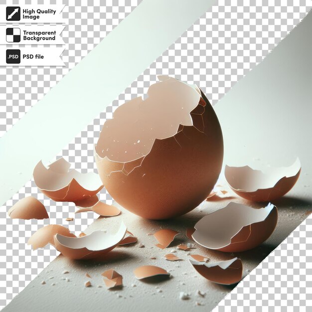 PSD psd broken egg shell on transparent background with editable mask layer